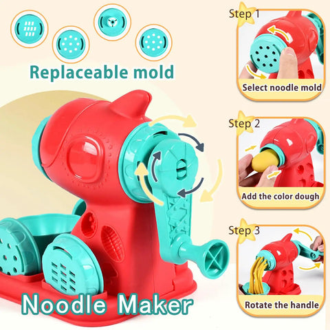 3 In 1 Color Dough Kitchen Creations Set With Ice Cream Maker Spaghetti And Burger Tools Art Craft Food Modeling Toys Noodle Maker Instructions