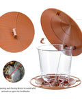 Outdoor Hanging Bird Feeder For Wild Birds Squirrelproof Seed Feeder with twist lock lid and clear container in brown