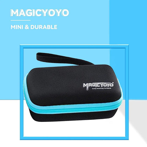 Black and turquoise yo-yo storage bag with soft foam padding, holds multiple yo-yos and accessories, lightweight professional case.