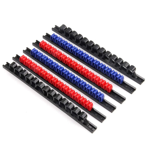 Wall Mount Screwdriver And Wrench Organizer Rack With Clips Hand Tool Holder For Pliers Extensions Ratchets And Small Tools