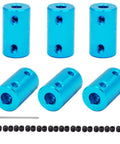 Six Pack 6mm To 8mm Aluminum Shaft Coupler Rigid Coupling Motor Joint Connector For Cars Boats Planes And 3D Printers DIY Projects High Precision Lightweight CNC Ready, blue 14x25mm aluminum, six couplers with screws and wrench