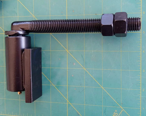 Heavy Duty Adjustable Gate Hinges Pair Weld On Black Powdercoat Finish with nuts and bolts for farm gate hardware.