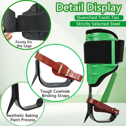 Adjustable Tree Climbing Spikes With EVA Padding, Lightweight 45 Mn Steel Spurs For Tree Work, Logging, Fruit Picking, And Pruning, Rugged Gear With Comfy Fit, Secure Mount, And Upgrade Padding
