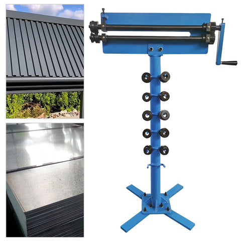 Heavy Duty Bead Roller For Sheet Metal Fabrication, Manual Beading Tool With 12 Dies, 19.29 Inch Throat Depth, Stand Included