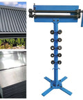 Pro Grade Manual Bead Roller With Six Dies Set For Sheet Metal Fabrication, Handles One Sixteenth To One Quarter Inch Step shown with sheet metal