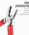 6.5 Inch Screw Extractor Pliers With Non Slip Jaws For Quick Removal Of Damaged Or Rusted Fasteners, Lineman Style Combination Pliers