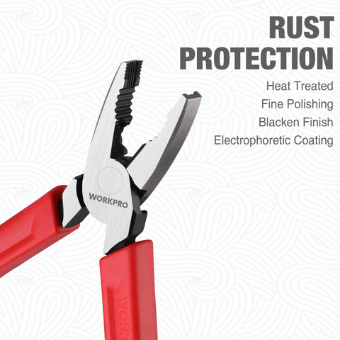 6.5 Inch Screw Extractor Pliers With Non Slip Jaws For Quick Removal Of Damaged Or Rusted Fasteners, Lineman Style Combination Pliers