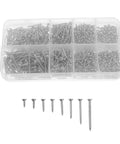 800Pcs Self Tapping Screws Assortment Kit Round Head Carbon Steel Set for DIY and Metal Projects in plastic organizer box