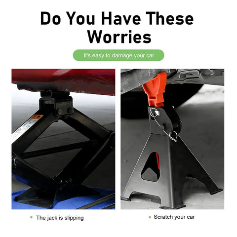 Two Pack 2 To 3 Ton Jack Stand Pads For Cars, Anti Slip Rubber Floor Jack Pad, Pinch Weld Protector in use under vehicles