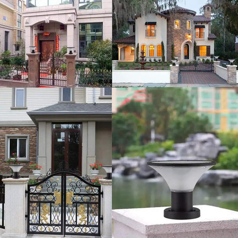 Outdoor Solar Post Cap Lights Dusk To Dawn Auto On Off Four Pack Fits Most Posts on gates and pathways