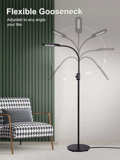 Go-To Floor Lamp With Stepless Dimmer And 3 Color Temperature Modes, Adjustable Gooseneck for Living Room, Modern Design