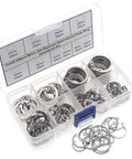 Internal Snap Ring Set 200 Pcs Stainless Steel 304 Metric Circlip Assortment Kit With 10 Sizes displayed in organizer box
