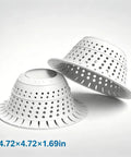 Bathtub Drain Strainer Silicone Bathroom Stopper Fixture set of two, 4.72x4.72x1.69in, white, designed for trapping hair and debris.