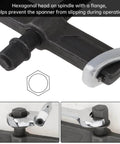 Close-up of Heavy Duty 4 Inch CR V Gear Puller With Two Jaw Adjustable Bearing Puller showing hexagonal head and reversible claw design.