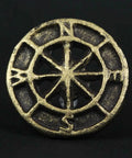 Aged Bronze Compass Rose Drawer Pull, durable cast iron hardware, rustic home decor, nautical style, 2.25 inch diameter