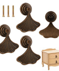 Fresh Ginkgo Leaf Drawer Pulls Set Of Four Dope Copper Dresser Knobs For Cabinets And Drawers, zinc alloy knobs with screws.