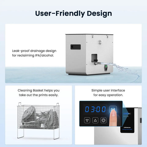 40 Kilohertz Ultrasonic Resin Cleaner And Wash Station For 3D Prints Hella Easy Sla Dlp Model Scrubber That Knocks Out Uncured Residue Fast Using Isopropyl Alcohol