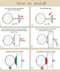 Installation guide for Killer Vintage Ceramic Dresser Knobs, showing steps for mounting and ensuring correct placement.