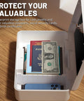 Open Biometric Fingerprint Safe Storage Box With Quick Access Dual Unlock Portable Cash And Jewelry Security Case