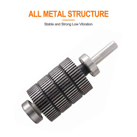 42mm Diameter BLDC 24V 5000RPM Brushless 3 Phase Small DC Motor For DIY Builds With 5mm Shaft, metal structure, side view.