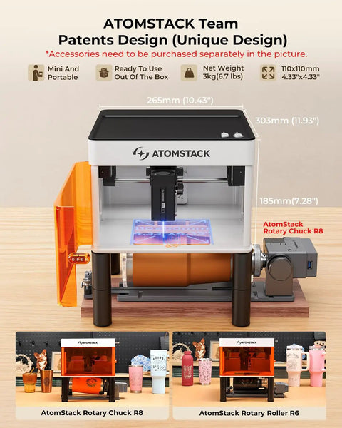 P1 5W Laser Engraver For Beginners, Unibody Enclosed Laser Cutter With 10000 MM Per Minute Speed shown on workbench