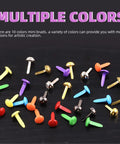 Straight Fire 1000 Piece Assorted Metal Paper Brads Kit In Ten Bold Hues Featuring Eight Millimeter Round And Mushroom Head Fasteners perfect for scrapbooking and fabric work.
