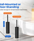Premium 304 Stainless Steel Toilet Brush And Wall Mount Holder Set For Modern Bathrooms With A Rust Resistant Finish and Flexible Storage Options.