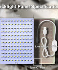 CMYK Lithophane LED Backlight Kit 120mm by 156mm panel with USB-C cord and touch switch, Bambu Lab compatible