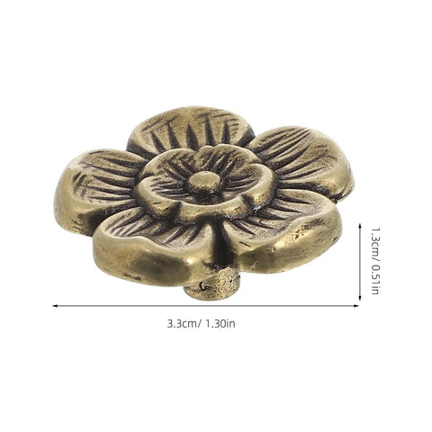 Antique Brass Cabinet Knobs 2 Pack Floral Drawer Pulls Decorative Handles For Kitchen Cabinets Wardrobes And Furniture Replacement Hardware