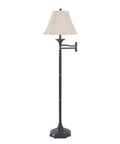 Wentworth Swing Arm Floor Lamp In Burnished Bronze Finish Your Go To Reading Light With 22 Inch Extension Arm And Cream Shade