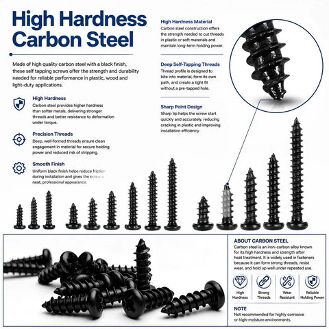 Premium M2 M3 M4 Phillips Pan Head Self Tapping Screws Tough As Nails Carbon Steel Fastener Kit displayed on a white background.