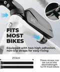 Magnetic Flap Top Tube Bike Bag Waterproof Frame Storage For Road And MTB Bikes Quick Access Tool Kit Pockets L Size attached to bike top tube with adjustable straps display.
