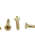 Genuine Solid Brass Flat Phillips Wood Screws Size 6 X 3/4 Inch No Nonsense Fasteners In A 100 Pack showing various angles.