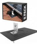 8 pack box and aluminum L bracket for 16 Pack Aluminum L Bracket Solar Racking Kit With Flashing For Roof Mounting On Asphalt Shingle And Composite Roofs, Waterproof With EPDM Gasket, Includes Bolts And Hardware, Fits Most PV Rails 12 Inch
