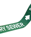 Economy Pipe Markers Grab-N-Go B-736 1-Inch By 8-Inch White On Green Self-Sticking Plastic Film With Sanity Sewer Legend For Smooth, Clean Pipe Surfaces That Last, roll of sanitary sewer markers
