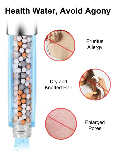 Filtered Shower Head With High Pressure Hard Water Filter, Water Softener Shower Head For Hard Water, Removes Chlorine And Contaminants