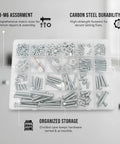 All In One Screw Nut And Washer Assortment Kit M3 To M6 Carbon Steel Hardware Set With Storage Box and organized compartments