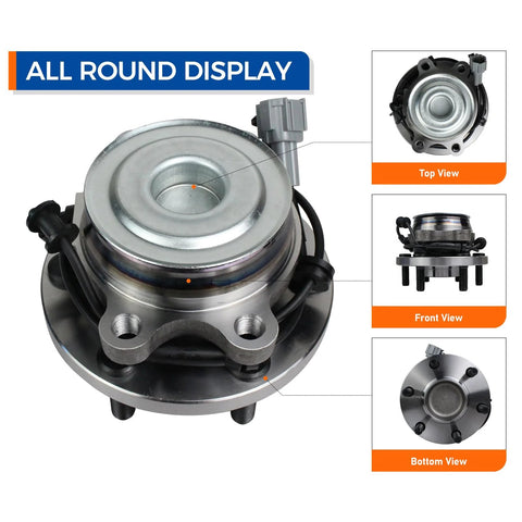 Front Wheel Hub Bearing Assembly 6 Lug With ABS For 2005-2023 Nissan Frontier, 2005-2012 Pathfinder, detailed product views