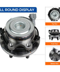 Set Of 2 Front Wheel Hub Bearing Assemblies For 2005 2023 Nissan Frontier 2005 2012 Pathfinder 2005 2015 Xterra 6 lug ABS close-up view