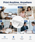 Zero Hassle Bluetooth Thermal Label Printer And Wireless Shipping Label Maker For Business, Compact design in home and office use.