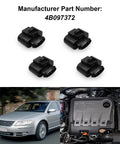 4 Pack Ignition Coil Connector Repair Kit Fits VW Passat Tiguan Beetle Golf Jetta And Audi A3 A4 A5 A6 Q7 TT R8 Harness Plug Replacement 4B0973724 Direct Fit shown with car and engine bay