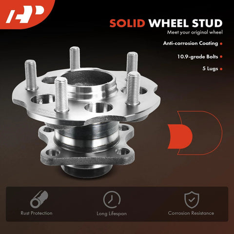 Rear Wheel Bearing And Hub Assembly With ABS For 5-Lug Vehicles, Fits Toyota Prius V 2012-2018 And Mirai 2016-2020
