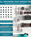 Pegboard Organizer Kit With Bins, Transparent Cups, Wire Baskets, Paper Towel Holder And Hooks, 42 Piece Pegboard Accessories Set For Garage