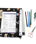 Slim Barber Kit Case With Zipper For Tools Pens Badge Reel Notepad Lip Balm And More Water Repellent Polyester With Pens