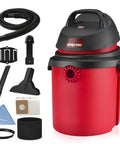 4 Gallon 4.0 Peak HP Wet Dry Shop Vacuum Grab-and-Go Portable With Wall Mount, Tool Holder And Attachments for home use