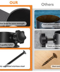 Comparison of heavy duty patio umbrella mount with thicker base, nylon clamp, and stainless steel vs rusty, weak alternative.