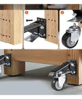 Set Of Four 2.5 Inch Retractable Swivel Workbench Casters with mounting steps and swivel view