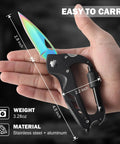 Must Have 6 In 1 Multitool Carabiner With Folding Knife And Bottle Opener For Camping And Hiking, hand holding tool