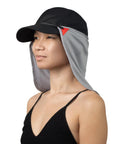 Person wearing a UV Sun Protection Neck Gaiter Dope 2 In 1 Face Covering For Outdoor Fishing, Adjustable Neck Drape With Mesh Shield, Light Gray