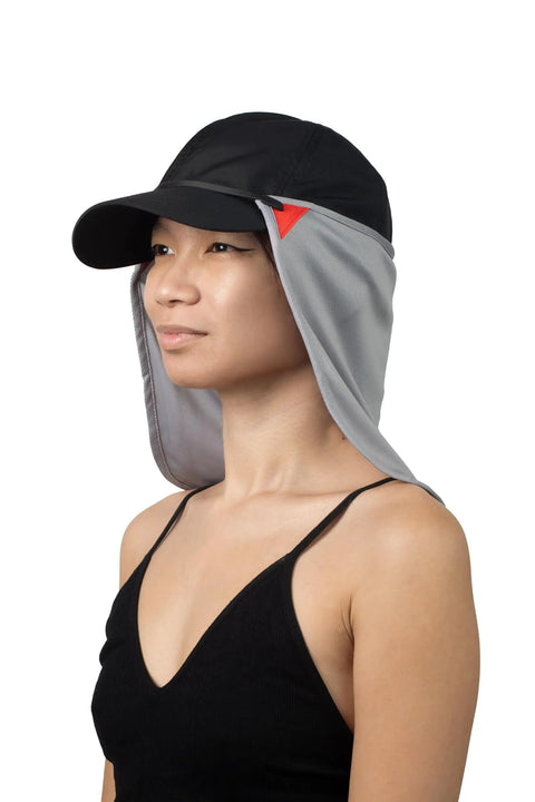 Person wearing a UV Sun Protection Neck Gaiter Dope 2 In 1 Face Covering For Outdoor Fishing, Adjustable Neck Drape With Mesh Shield, Light Gray